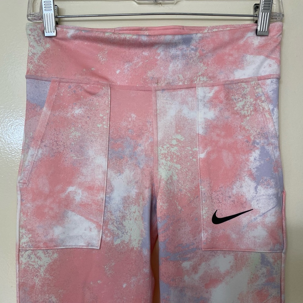 Nike Girl’s Pink Tie-Dye Leggings - Picture 2 of 5